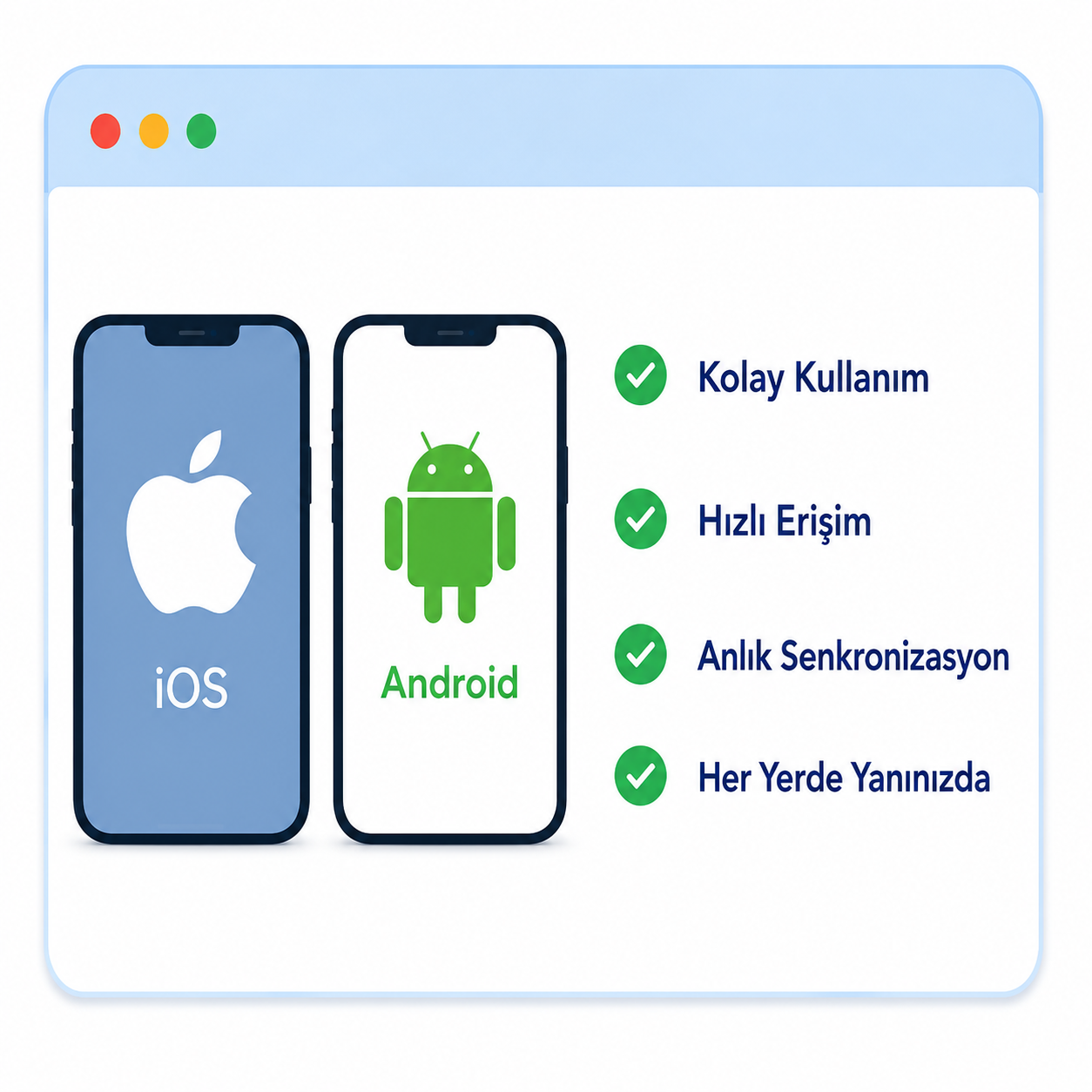 iOS ve Android Uygulama İle Kolay Kullanım